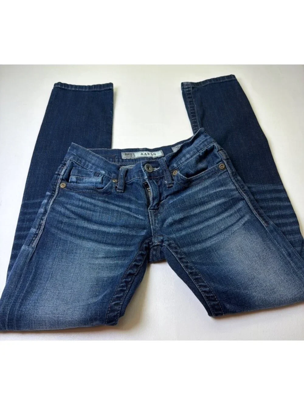 BKE AARON Jeans Men’s Size 25R Straight Slim Leg Dark Wash Stretch Whiskering